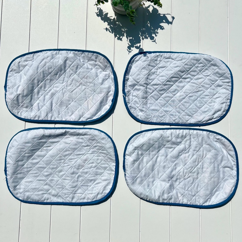 Vintage Handmade Geese with Bows Blue Placemats | Set of 4 - Picture 6 of 7